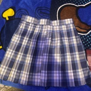 Plaid Blue and White Women's Skirt